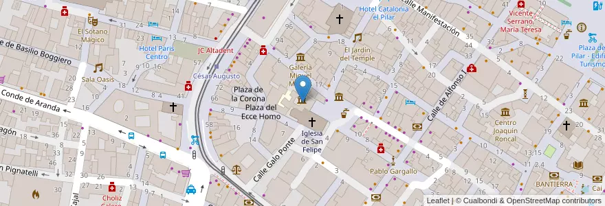 Mapa de ubicacion de Centro de Documentación del Museo Pablo Gargallo en Испания, Арагон, Сарагоса, Zaragoza, Сарагоса.