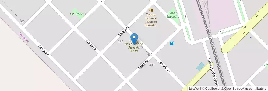 Mapa de ubicacion de Centro De Educacion Agricola Nº 10 en Argentine, Province De Buenos Aires, Partido De Saavedra, Saavedra.