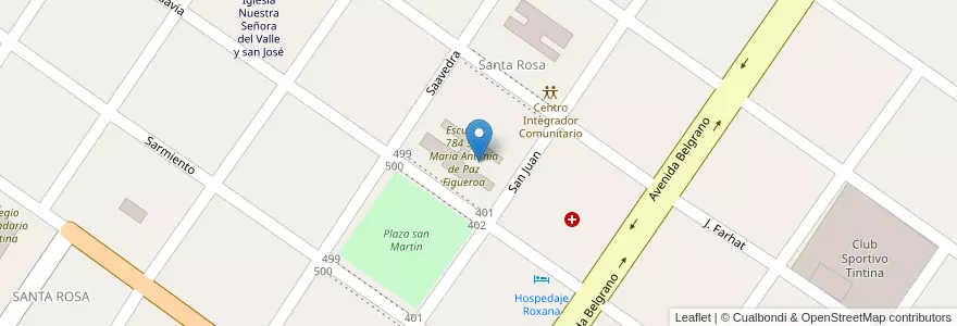 Mapa de ubicacion de CENTRO DE EDUCACION BASICA DEL ADULTO Nº115 en Argentina, Santiago Del Estero, Departamento Moreno.