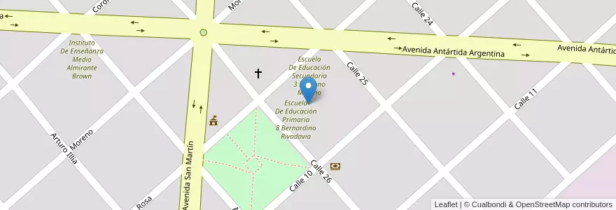 Mapa de ubicacion de Centro De Educación De Adultos 702 en 阿根廷, 布宜诺斯艾利斯省, Partido De Coronel Suárez, Huanguelén.