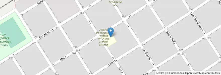 Mapa de ubicacion de Centro De Educación De Adultos Nº703 en Argentina, Buenos Aires, Partido De Trenque Lauquen, Cuartel Treinta De Agosto, Treinta De Agosto.