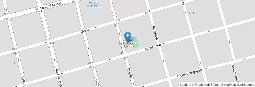 Mapa de ubicacion de Centro De Educacion Fisica 127 en Argentinië, Buenos Aires, Partido De San Antonio De Areco, San Antonio De Areco.