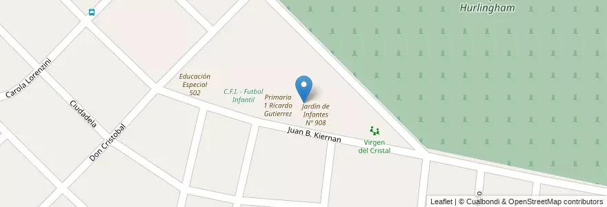 Mapa de ubicacion de Centro de Educación Física 175 en 阿根廷, 布宜诺斯艾利斯省, Partido De Hurlingham, Villa Tesei.