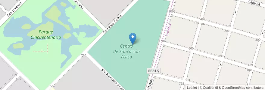 Mapa de ubicacion de Centro de Educación Física en Argentina, Córdova, Departamento San Justo, Pedanía Juárez Celman, Municipio De San Francisco, San Francisco.