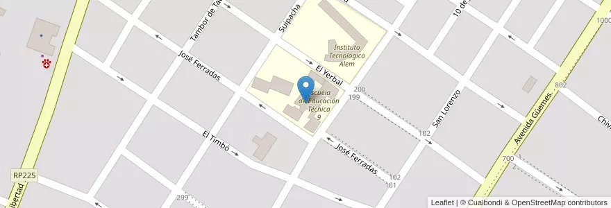 Mapa de ubicacion de Centro de Educación Física 4 en アルゼンチン, ミシオネス州, Departamento Leandro N. Alem, Municipio De Leandro N. Alem, Leandro N. Alem.