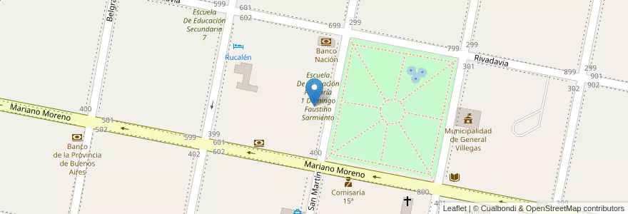 Mapa de ubicacion de Centro De Educacion Física 52 Alfonso Wesner en アルゼンチン, ブエノスアイレス州, Partido De General Villegas.