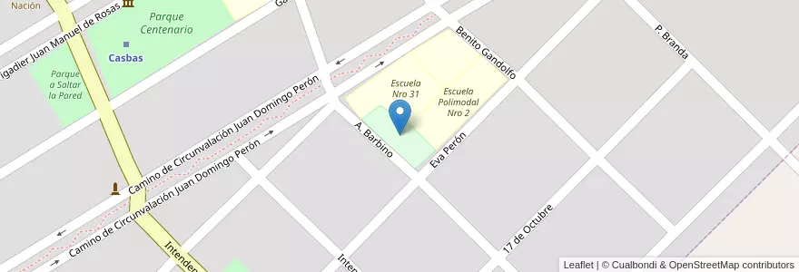 Mapa de ubicacion de Centro de Educación Física en 阿根廷, 布宜诺斯艾利斯省, Partido De Guaminí, Casbas.