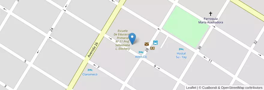 Mapa de ubicacion de Centro De Educacion Fisica Nº 148 en アルゼンチン, ブエノスアイレス州, Partido De Tres Arroyos, Claromecó.