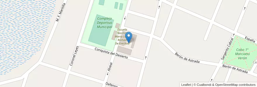 Mapa de ubicacion de Centro De Educacion Fisica Nº 15 en Argentina, Corrientes, Departamento Saladas, Saladas.