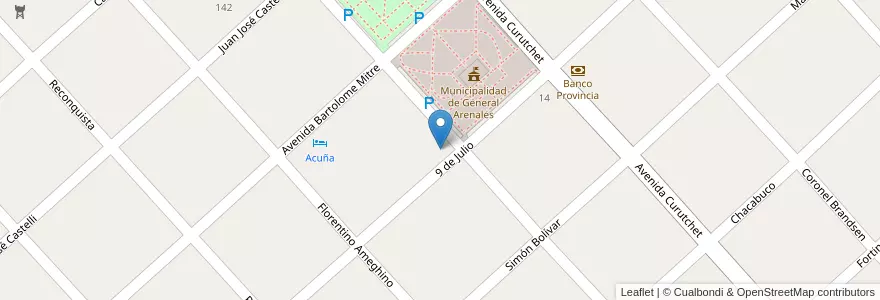 Mapa de ubicacion de Centro De Educación Física Nº 57 en الأرجنتين, بوينس آيرس, Partido De General Arenales.