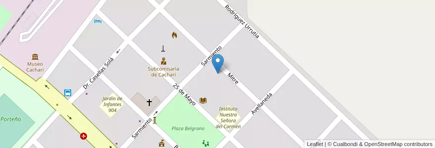Mapa de ubicacion de Centro De Educacion Física Nº 97 Luis Tettamanti en 阿根廷, 布宜诺斯艾利斯省, Partido De Azul.