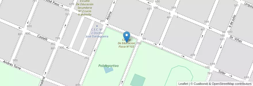 Mapa de ubicacion de Centro De Educacion Física Nº103 en Аргентина, Буэнос-Айрес, Partido De Puan, Darregueira.