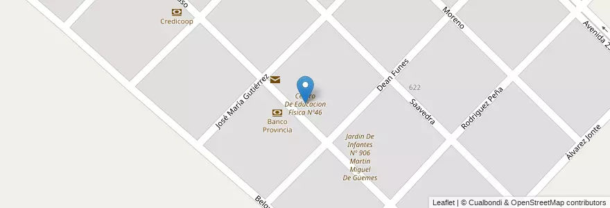Mapa de ubicacion de Centro De Educacion Física Nº46 en アルゼンチン, ブエノスアイレス州, Partido De Bahía Blanca, General Daniel Cerri.
