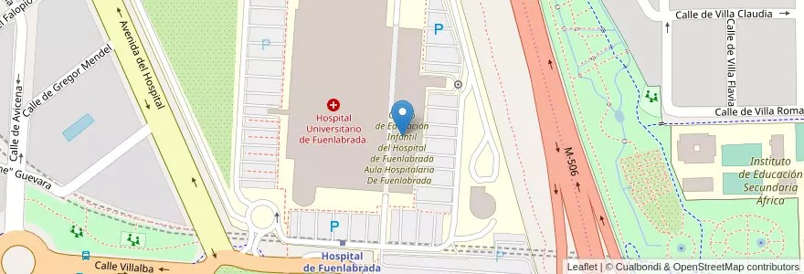 Mapa de ubicacion de Centro de Educación Infantil del Hospital de Fuenlabrada en Sepanyol, Comunidad De Madrid, Comunidad De Madrid, Área Metropolitana De Madrid Y Corredor Del Henares, Fuenlabrada.