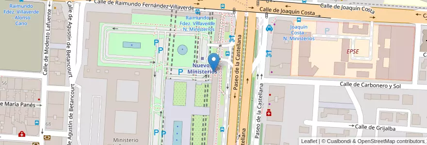 Mapa de ubicacion de Centro de Educación Infantil del Ministerio de Fomento en إسبانيا, منطقة مدريد, منطقة مدريد, Área Metropolitana De Madrid Y Corredor Del Henares, مدريد.