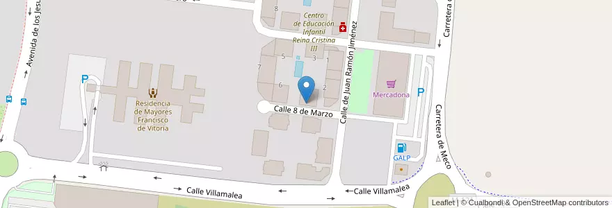 Mapa de ubicacion de Centro de Educación Infantil Reina Cristina II en إسبانيا, منطقة مدريد, منطقة مدريد, Área Metropolitana De Madrid Y Corredor Del Henares, القلعة الحجارة.