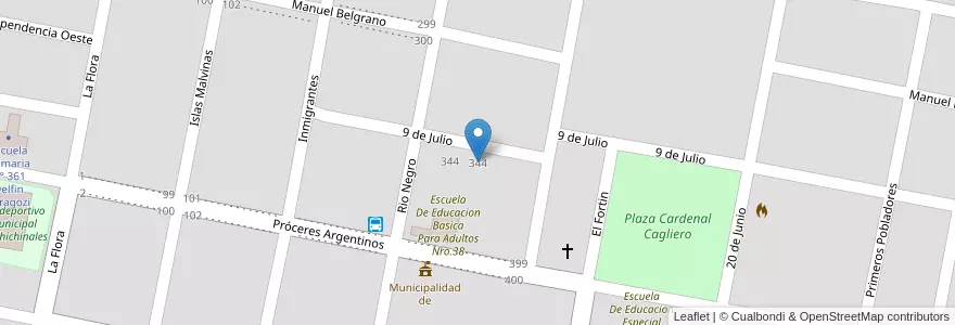 Mapa de ubicacion de CENTRO DE EDUCACION MEDIA NRO. 142 en Argentina, Río Negro, Departamento General Roca, Chichinales.