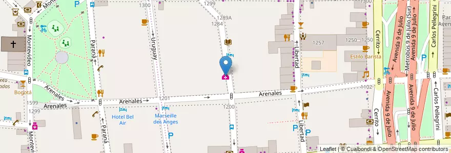 Mapa de ubicacion de Centro de Educación Médica e Investigaciones Clínicas, Retiro en 아르헨티나, Ciudad Autónoma De Buenos Aires, Comuna 1, 부에노스아이레스.