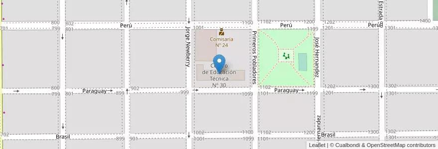 Mapa de ubicacion de Centro de Educación Técnica Nº 30 en Arjantin, Şili, Río Negro, Cipolletti, Departamento General Roca.