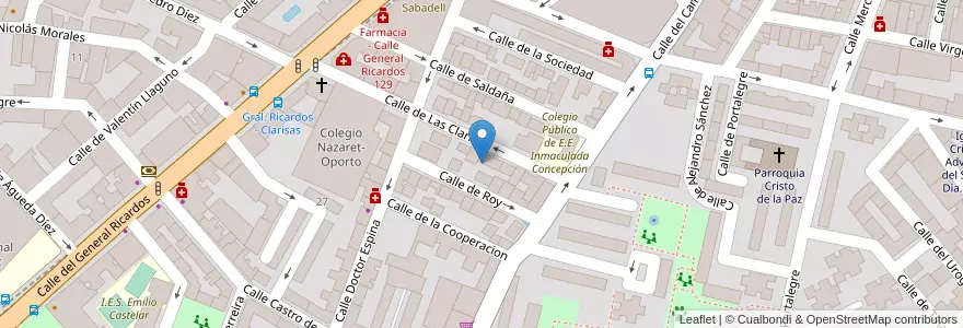 Mapa de ubicacion de Centro de E.E. Peripatos en Spagna, Comunidad De Madrid, Comunidad De Madrid, Área Metropolitana De Madrid Y Corredor Del Henares, Madrid.