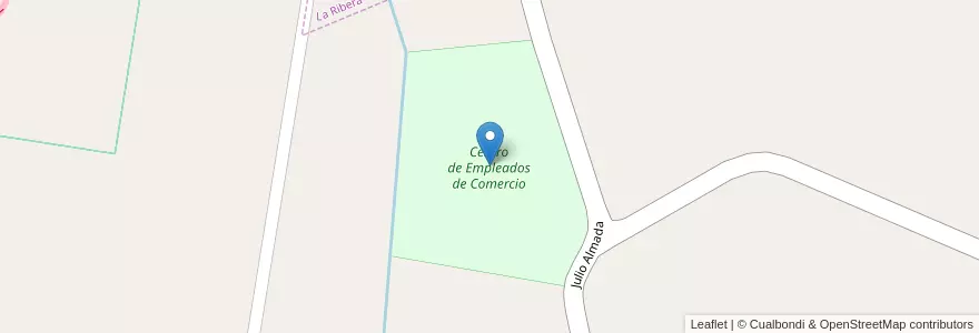 Mapa de ubicacion de Centro de Empleados de Comercio en Argentina, Provincia Di Río Negro, General Roca, Departamento General Roca, La Ribera.