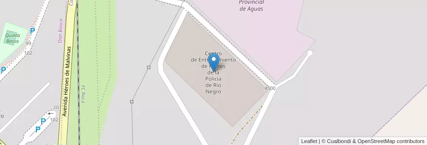 Mapa de ubicacion de Centro de Entrenamiento de Perros de la Policía de Río Negro en آرژانتین, استان ریو نگرو، آرژانتین, استان بوئنوس آیرس, Departamento Adolfo Alsina, Viedma, Viedma.