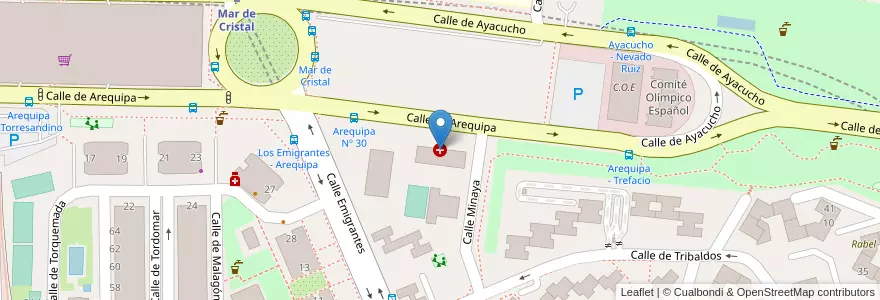 Mapa de ubicacion de Centro de especialidades Emigrantes en Испания, Мадрид, Мадрид, Área Metropolitana De Madrid Y Corredor Del Henares, Мадрид.