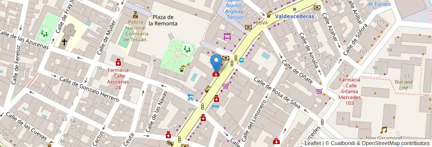 Mapa de ubicacion de Centro de Especialidades José Marvá en スペイン, マドリード州, Comunidad De Madrid, Área Metropolitana De Madrid Y Corredor Del Henares, Madrid.