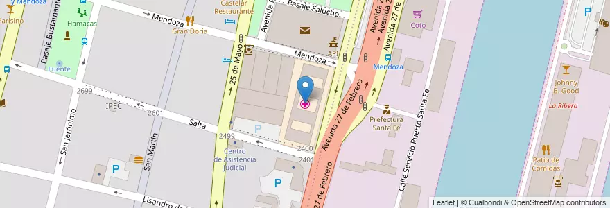Mapa de ubicacion de Centro de Especialidades Médicas de Santa Fe "Héroes de Malvinas" en Arjantin, Santa Fe, Departamento La Capital, Santa Fe Capital, Santa Fe.
