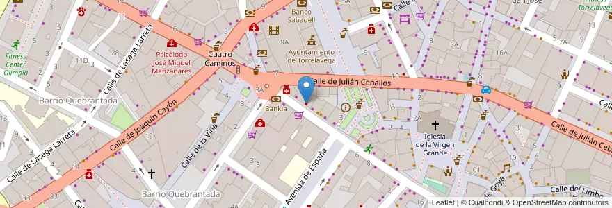 Mapa de ubicacion de Centro de Especialidades Odontológicas en Испания, Кантабрия, Кантабрия, Besaya, Torrelavega.