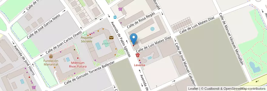 Mapa de ubicacion de Centro de Especialidades Odontológicas en スペイン, マドリード州, Comunidad De Madrid, Cuenca Del Henares, Rivas-Vaciamadrid.