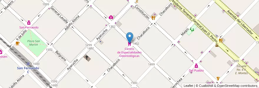 Mapa de ubicacion de Centro de Especialidades Odontológicas en Arjantin, Buenos Aires, Partido De San Fernando, San Fernando.