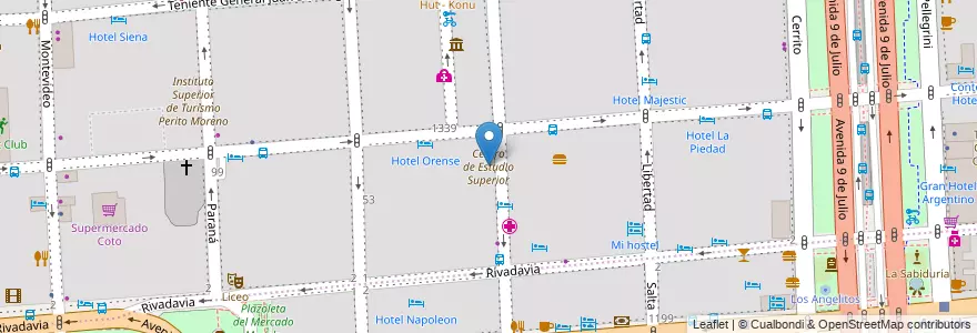 Mapa de ubicacion de Centro de Estudio Superior, San Nicolas en آرژانتین, Ciudad Autónoma De Buenos Aires, Comuna 1, Buenos Aires.