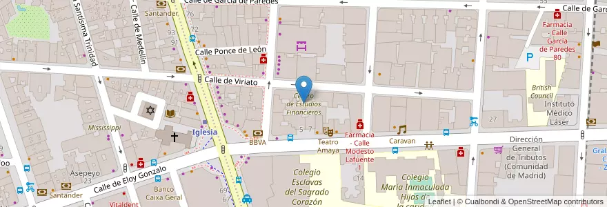 Mapa de ubicacion de Centro de Estudios Financieros en 西班牙, Comunidad De Madrid, Comunidad De Madrid, Área Metropolitana De Madrid Y Corredor Del Henares, Madrid.