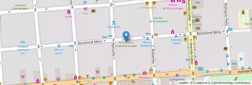 Mapa de ubicacion de Centro de Estudios Organizacionales, Balvanera en Argentina, Autonomous City Of Buenos Aires, Comuna 3, Autonomous City Of Buenos Aires.