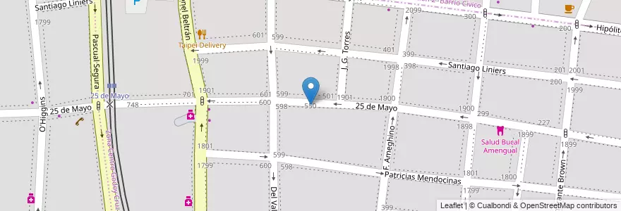 Mapa de ubicacion de Centro de Estudios Pianisticos Mendoza en الأرجنتين, تشيلي, Mendoza, Godoy Cruz, Departamento Godoy Cruz, Distrito Ciudad De Godoy Cruz.