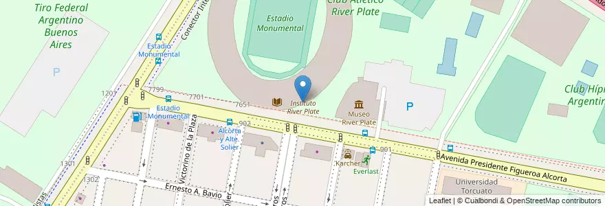 Mapa de ubicacion de Centro de Estudios Terciarios River Plate, Belgrano en 아르헨티나, Ciudad Autónoma De Buenos Aires, 부에노스아이레스, Comuna 13.