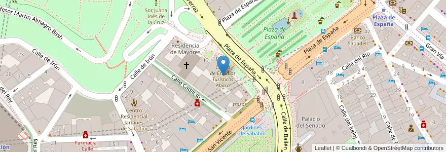 Mapa de ubicacion de Centro de Estudios Turísticos Ábaco en Espanha, Comunidade De Madrid, Comunidade De Madrid, Área Metropolitana De Madrid Y Corredor Del Henares, Madrid.