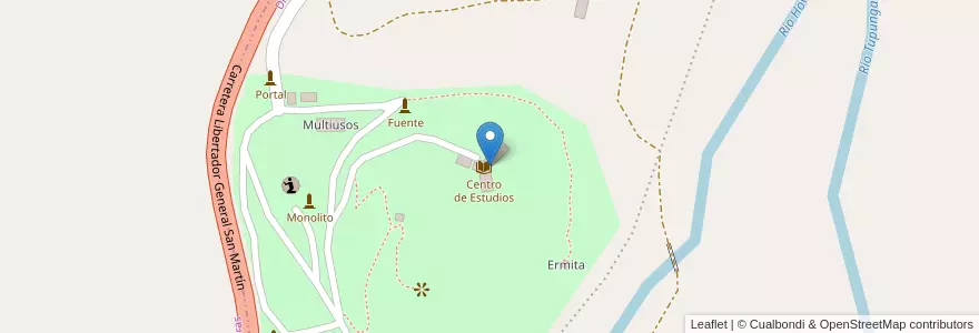 Mapa de ubicacion de Centro de Estudios en アルゼンチン, チリ, メンドーサ州, Departamento Las Heras.