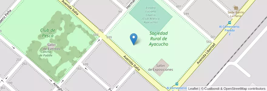 Mapa de ubicacion de Centro de Exhibiciones en Argentinien, Provinz Buenos Aires, Partido De Ayacucho, Ayacucho.