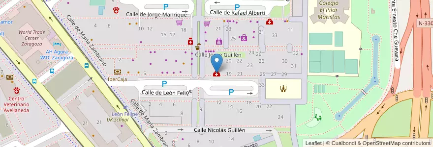 Mapa de ubicacion de Centro de fisioterapia Irene Badía en Espagne, Aragon, Saragosse, Zaragoza, Saragosse.