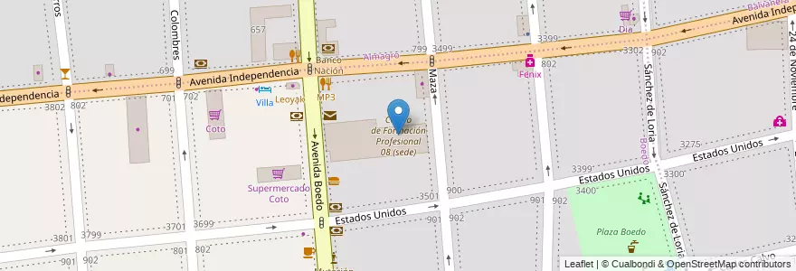 Mapa de ubicacion de Centro de Formación Profesional 08 (sede), Boedo en Аргентина, Буэнос-Айрес, Comuna 5, Буэнос-Айрес.