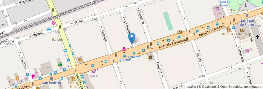 Mapa de ubicacion de Centro de Formación Profesional 10 Raúl Scalabrini Ortiz (anexo) - SEC, Flores en Arjantin, Ciudad Autónoma De Buenos Aires, Comuna 7, Buenos Aires.