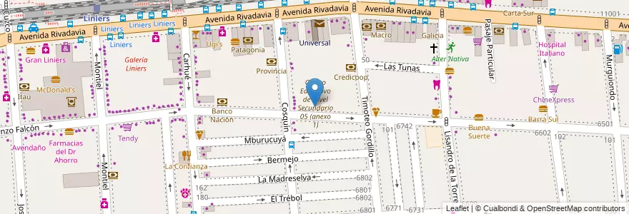 Mapa de ubicacion de Centro de Formación Profesional 10 Raúl Scalabrini Ortiz (anexo) - SEC, Liniers en Argentine, Ciudad Autónoma De Buenos Aires, Comuna 9, Buenos Aires.