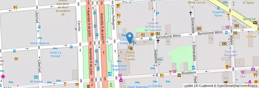 Mapa de ubicacion de Centro de Formación Profesional 10 Raúl Scalabrini Ortiz (sede) - SEC, San Nicolas en Argentinië, Ciudad Autónoma De Buenos Aires, Comuna 1, Buenos Aires.