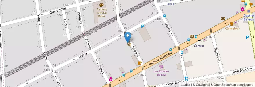 Mapa de ubicacion de Centro de Formación Profesional 17 Ing. Cesar M. Polledo - UOCRA, Almagro en アルゼンチン, Ciudad Autónoma De Buenos Aires, Comuna 5, ブエノスアイレス.