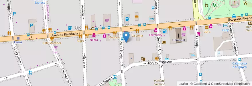 Mapa de ubicacion de Centro de Formación Profesional 22 FOETRA, Balvanera en アルゼンチン, Ciudad Autónoma De Buenos Aires, Comuna 3, ブエノスアイレス.