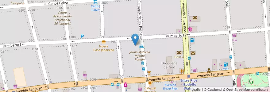 Mapa de ubicacion de Centro de Formación Profesional 23, San Cristobal en アルゼンチン, Ciudad Autónoma De Buenos Aires, Comuna 3, ブエノスアイレス.