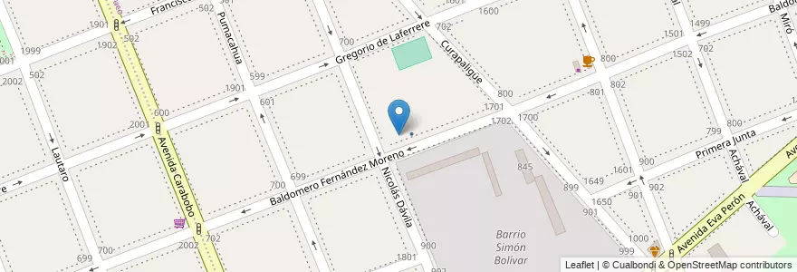 Mapa de ubicacion de Centro de Formación Profesional 25 (anexo 1) - Instituto San Martín, Parque Chacabuco en الأرجنتين, Ciudad Autónoma De Buenos Aires, Comuna 7, Buenos Aires.