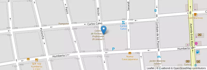 Mapa de ubicacion de Centro de Formación Profesional 26 (sede) - ADEF, San Cristobal en 아르헨티나, Ciudad Autónoma De Buenos Aires, Comuna 3, 부에노스아이레스.